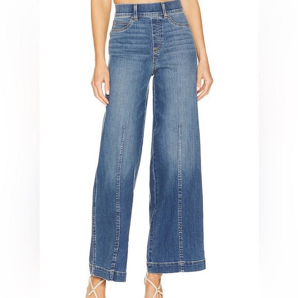 SPANX Seam Front Wide Leg Jean in Vintage Indigo Size Small - Picture 1 of 13